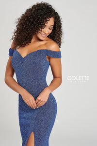 Colette Glitter Off the Shoulder Gown CL12028
