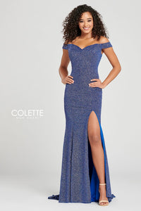 Colette Glitter Off the Shoulder Gown CL12028