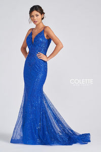 Colette Royal Blue Sequin Mermaid Gown CL12241