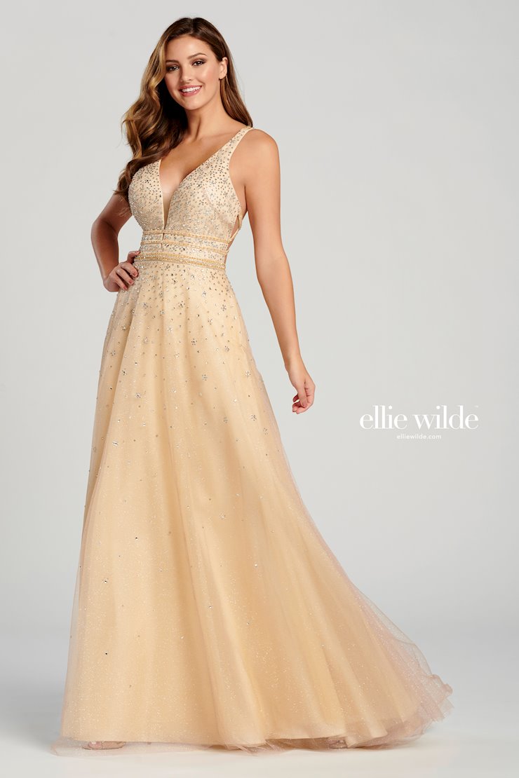 Ellie Wilde Rhinestone Tulle Gown EW120097