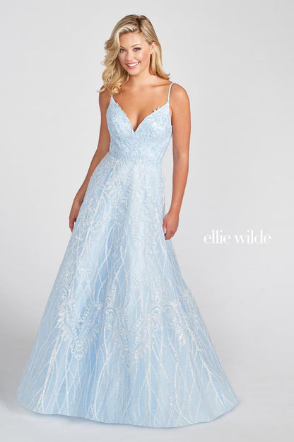 Ellie Wilde Cracked Ice A-Line Gown