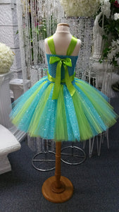 Lime/Turquoise Sequin Tutu Dress