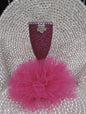 Fuchsia Glitter Wine Flute with Tulle Skirt