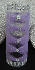 Lavender Tulle Corset Cylinder Vase - Wedding Centerpiece