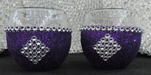 Load image into Gallery viewer, Purple Glitter Candle Holders - Set of 4