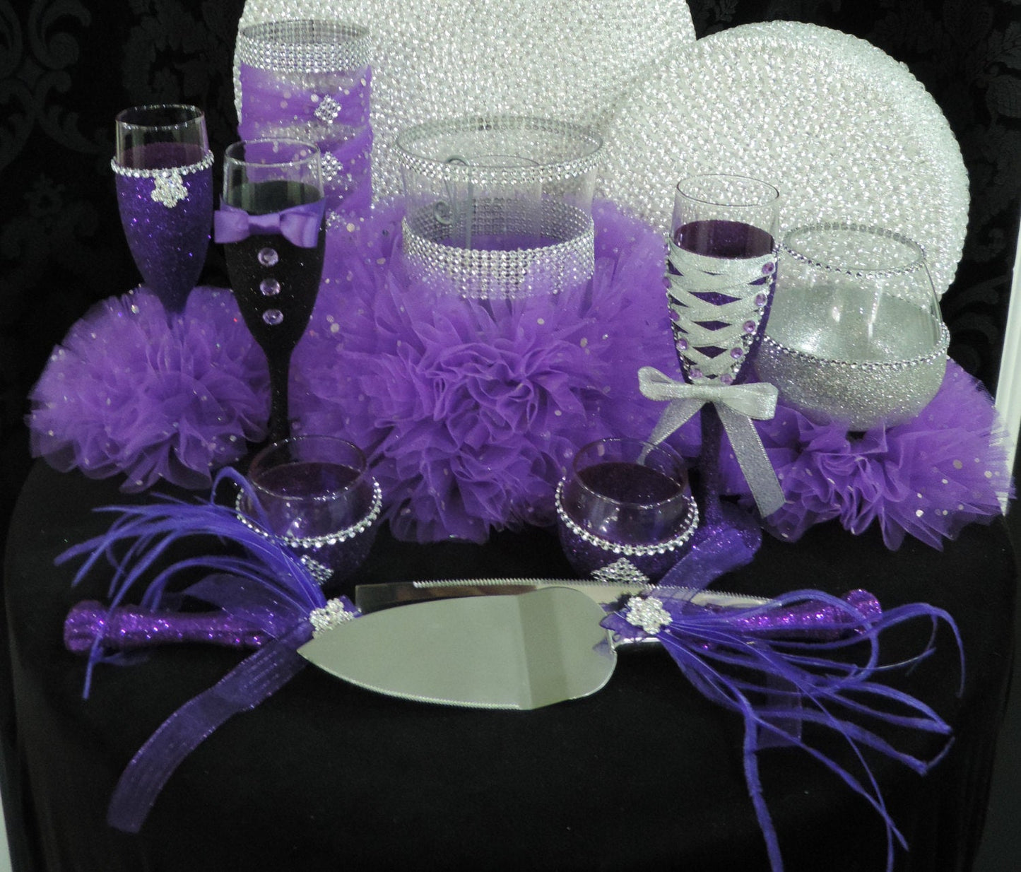 Corset Wine Glass - Purple Glitter with Silver Lace Up