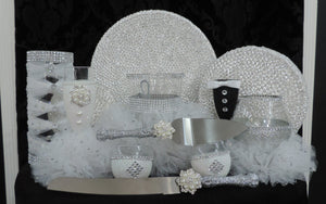 White Tulle Hurricane Tealight Wedding Centerpiece