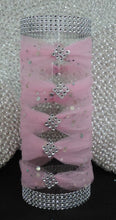 Load image into Gallery viewer, Pink Tulle Corset Cylinder Vase - Wedding Centerpiece