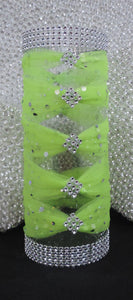 Lime Tulle Corset Cylinder Vase - Wedding Centerpiece