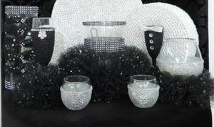 Black Tulle Corset Cylinder Vase - Wedding Centerpiece