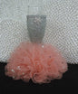 Silver Glitter Wine Flute with Peach/Coral Tulle Skirt