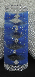 Royal Blue Tulle Corset Cylinder Vase - Wedding Centerpiece