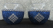 Load image into Gallery viewer, Royal Blue Glitter Candle Holders - Set of 4