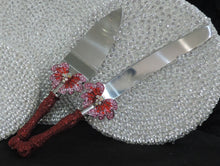 Load image into Gallery viewer, Luxury Cake Server Set - Red Glitter Butterfly