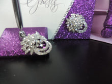 Load image into Gallery viewer, Deep Purple Glitter 3 Piece Wedding Set - Guestbook, Pen, Knife &amp; Server Set