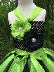 Lime/Black Sequin Tutu Dress