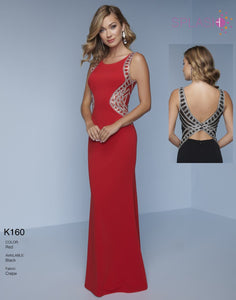 Splash Prom Cut Out Jersey Dress K160 Red