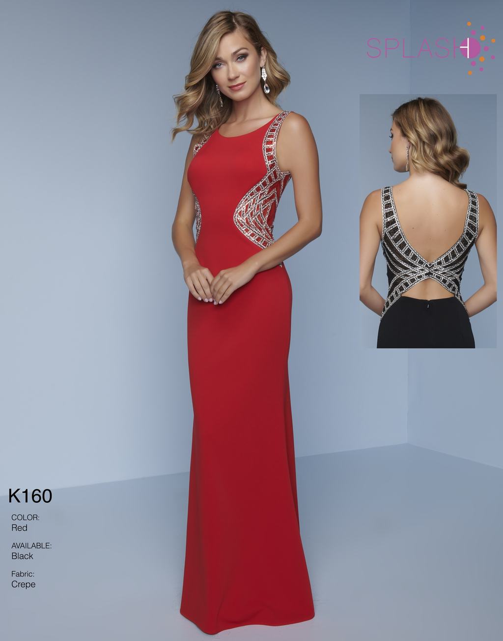 Splash Prom Cut Out Jersey Dress K160 Red